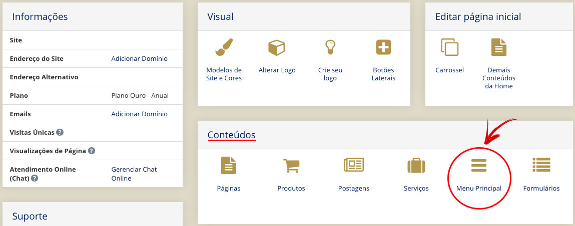 menu principal do site menu principal do site