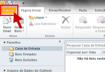 Clique em Arquivo, no canto superior esquerdo